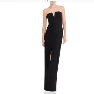 BCBGmaxazria black gown crepe, strapless  size 2 $348